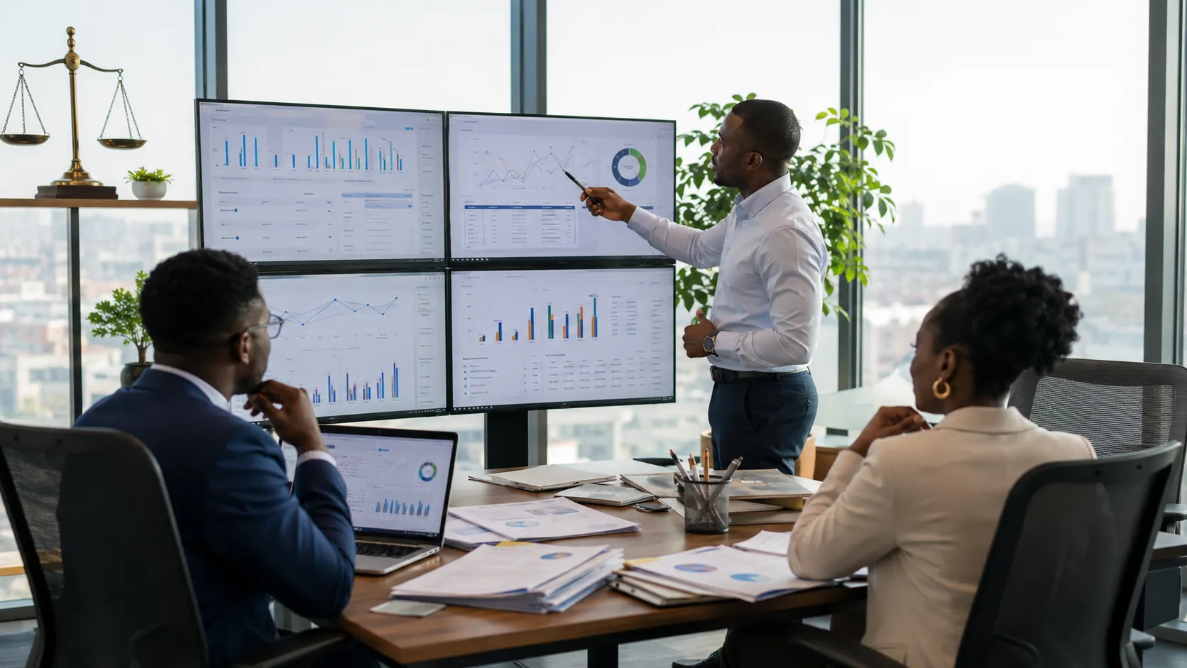 Équipe financière utilisant Mizani